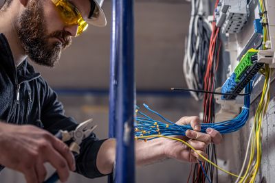 Fiber Optic Installer at Work in Houston, TX